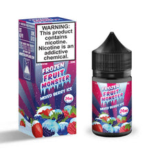 Brand: Jam Monster Flavor: Frozen Fruit Monster Mixed Berry Ice Salt Bottle Size: 30ml by Jam Monster | eVape Kings Bottle Type: Chubby Gorilla  VG/PG: 50/50 Flavor Profile: Strawberry / Blackberry / Raspberry / Blueberry / Sweet / Ice Made in USA Nicotine Type: Salt Nicotine Available Nicotine Levels: 24mg / 48mg 