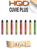 HQD CUVIE PLUS Disposable Vape 1200 Puffs 10 pack