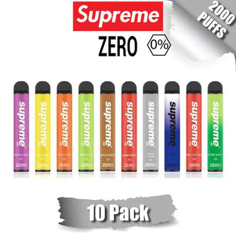 SUPREME ZERO 0 Diposable Vape 2000 Puffs 10 pack