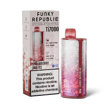 Strawberry Duo Ice Flavored Funky Republic Ti7000 Frozen Edition Disposable Vape Device - 7000 Puffs | evapekings.com - 5PK
