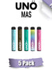 UNO MAS Diposable Vape 1200 Puffs 5 pack